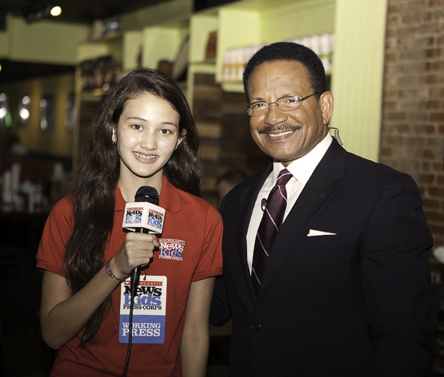 Charlotte with journalist Bruce Johnson