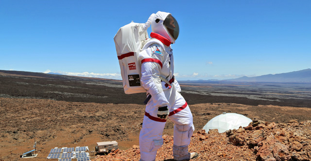 A researcher at NASA’s simulated Mars habitat on the Big Island of Hawaii. Adapting to relative isolation is one of the challenges of the mission.