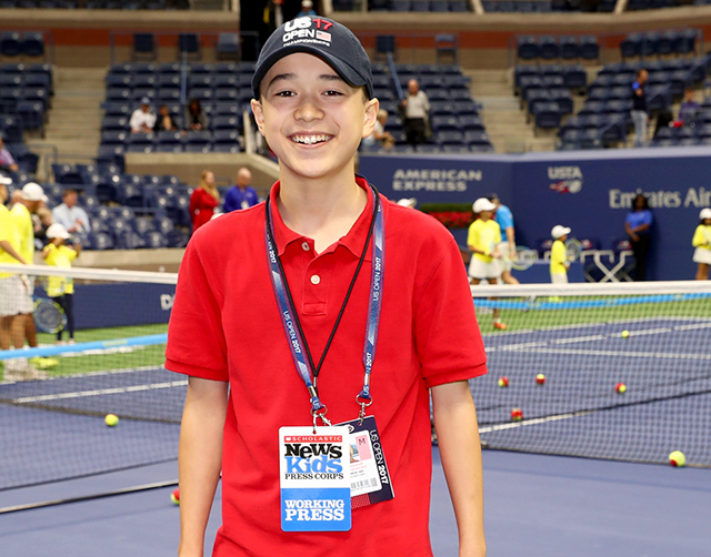 Maxwell covers the Net Generation event for kids at the U.S. Open.