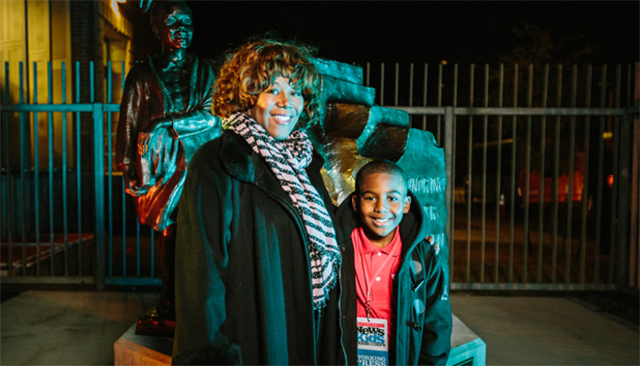 Scholastic News Kids Press Corps reporter Samuel Davis attended the unveiling of the Ruby Bridges statue in New Orleans and spoke with Bridges (left) about her experience.