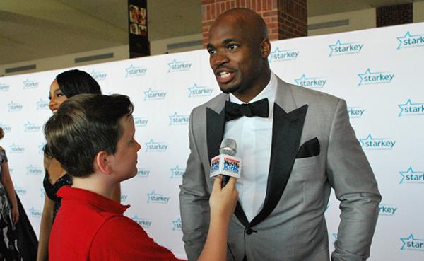 Ryan interviewing Adrian Lewis Peterson, American football running back for the New Orleans Saints