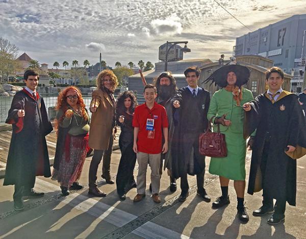 Max and Harry Potter fans at the Harry Potter Extravaganza at Universal Studios Resort Orlando