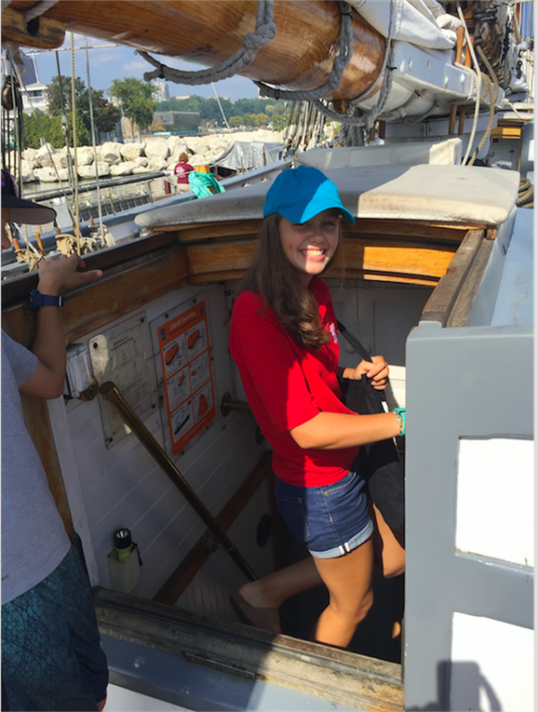 Heading down into the galley