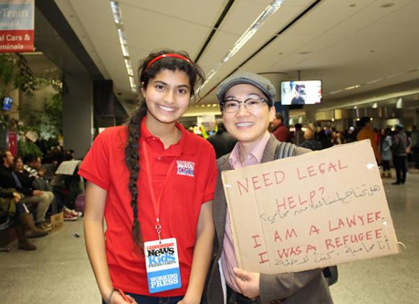 Manat with Huong Nguyen, a lawyer from San Francisco who offered legal assistance to people affected by the ban. Manat with Huong Nguyen, a lawyer from San Francisco who offered legal assistance to people affected by the ban.