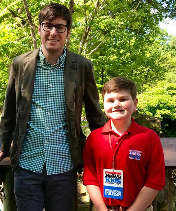 Nolan with Jeffrey Tolman, external communications coordinator at the Cleveland Metroparks Zoo.