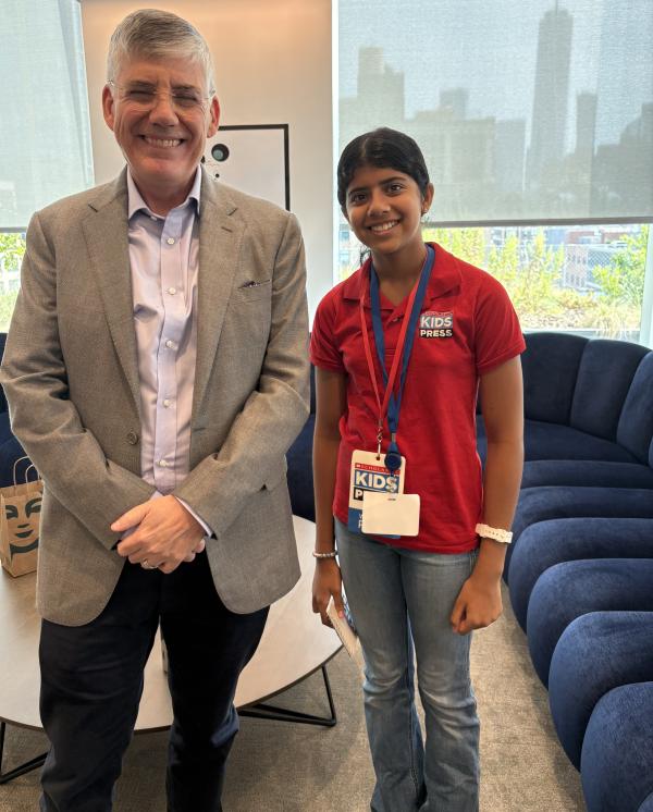 Leyla with author Rick Riordan. 