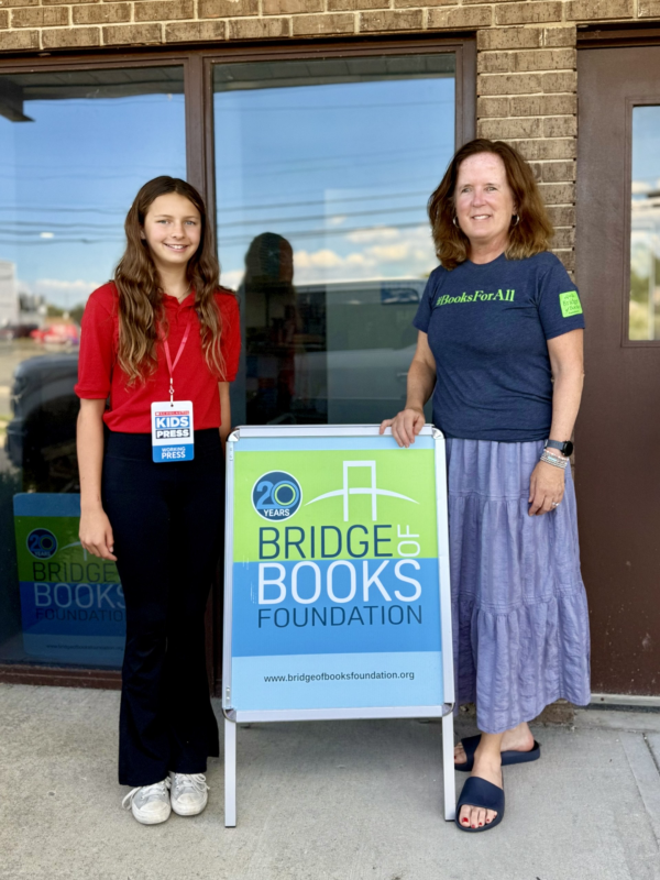 Scholastic Kid Reporter, Mika Jones, meets with Abby Daly, Founder and Executive Director of the Bridge of Books Foundation. 