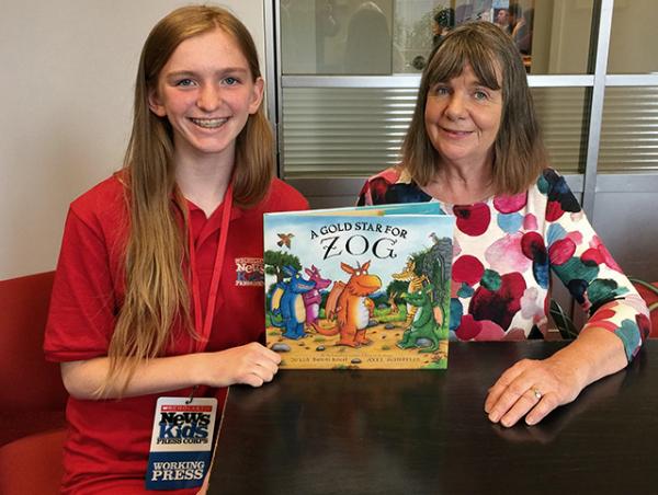 Skylar with author Julia Donaldson