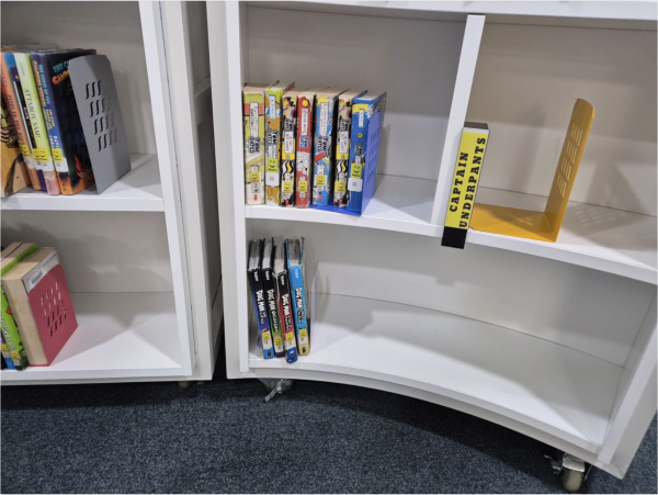 The Dog Man and Captain Underpants section are empty because students already borrowed them! The Dog Man and Captain Underpants section are empty because students already borrowed them!