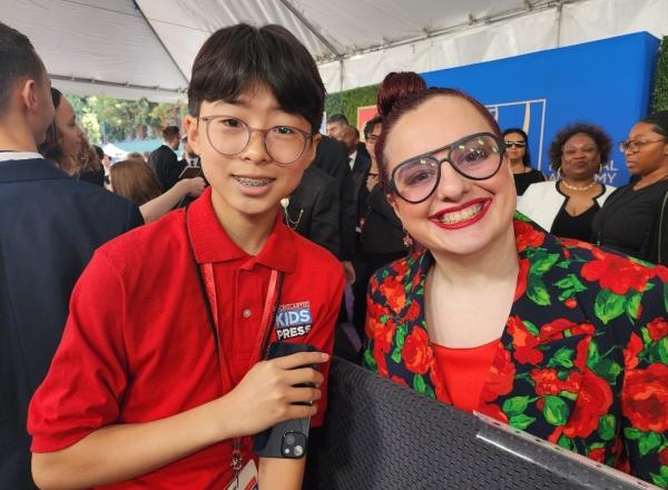 Aiden pictured with Rachel Schwartz, the first-ever female Head of the CAFE and Daytime Emmys. Aiden pictured with Rachel Schwartz, the first-ever female Head of the CAFE and Daytime Emmys.