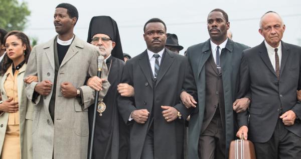 This scene from the movie shows civil rights leaders, including Martin Luther King Jr. (center, played by David Oyelowo), marching in 1965 in Alabama for the right to vote. This scene from the movie shows civil rights leaders, including Martin Luther King Jr. (center, played by David Oyelowo), marching in 1965 in Alabama for the right to vote.