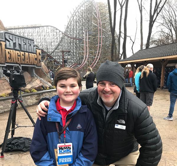 Nolan with Tony Clark, Director of Communications at Cedar Point Nolan with Tony Clark, Director of Communications at Cedar Point