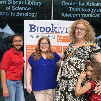 Sunaya with Meg Lemke and Jenny Abramowitz, members of the Children’s and YA planning committee of the Brooklyn Book Festival