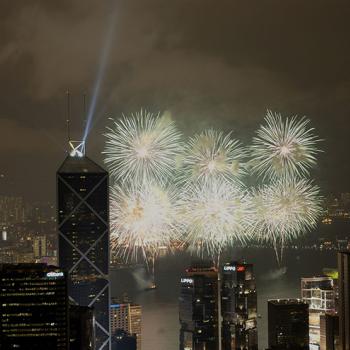 A Lunar New Year fireworks display in Hong Kong, which is an autonomous territory in southeastern China