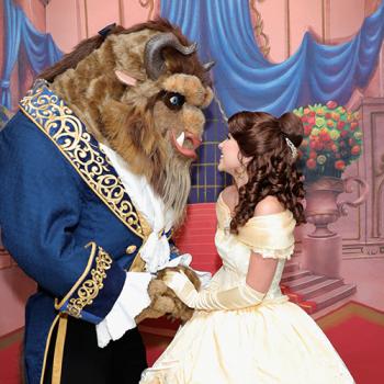 Beast and Belle attend the special screening of Disney's "Beauty and the Beast" to celebrate the 25th Anniversary Edition release on Blu-Ray and DVD on September 18, 2016 in New York City.