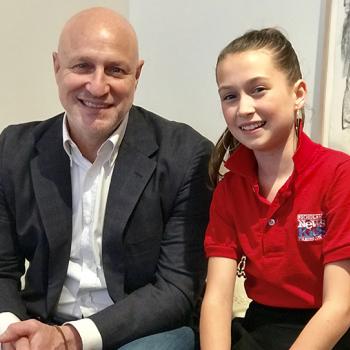 Amelia with Tom Colicchio, a chef based in New York City who is featured on Bravo’s Top Chef. 