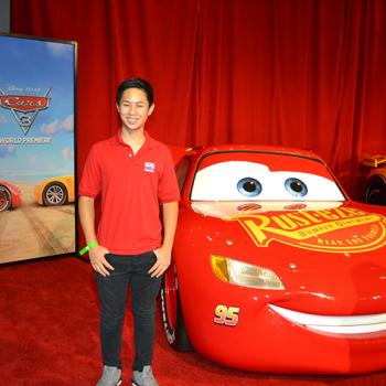 Scholastic Kids Reporter Jeremy Hsiao at "Cars 3" Press Conference at Anaheim Convention Center on June 10, 2017 in Anaheim, California. (Photo Credit : Andy Hsiao)