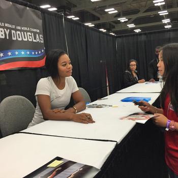 Bridget talks with Olympic gymnast Gabby Douglas