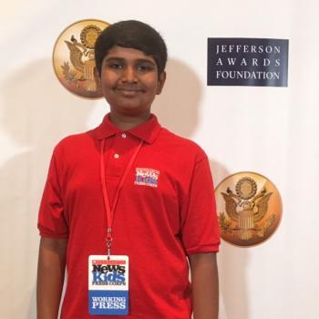 Kid Reporter Manu Onteeru at the 2016 Jefferson Awards
