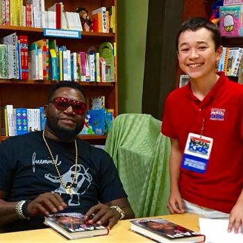 Max and David Ortiz at Wellesley Books in Massachusetts, May 18, 2017