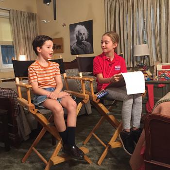 Alula on the set of Young Sheldon with star Iain Armitage