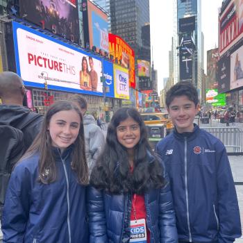 Leyla pictured with Youth Ambassadors for Rising NYRR