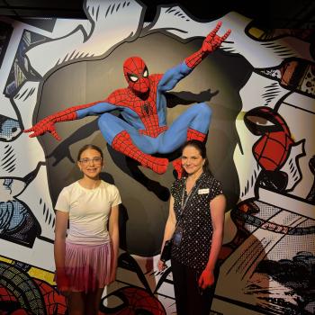 Scholastic Kid Reporter Evy Bingle pictured with Dr. Voula Saridakis, Head Curator of Collections and Archives