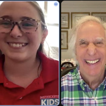 Scholastic Kid Reporter during her interview with Henry Winkler