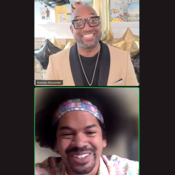 Poet and founder of One Word at a Time Kwame Alexander with Reading Rainbow Host Mychal Threets at the 2026 Wimpy-ton Ball. 