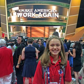 Lilian on the floor of the Quicken Loans Arena in Cleveland, Ohio, for the Republican National Convention. At the convention, Republican delegates officially nominated Donald Trump as their candidate for president. 