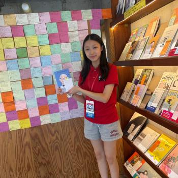 Kid Reporter Josephine Lee at Bookstore Barataria in Chuncheon, South Korea.  Kid Reporter Josephine Lee at Bookstore Barataria in Chuncheon, South Korea.