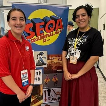 Scholastic Kid Reporter Sofi Cortes at Atlanta’s Ponce Library in celebration of Free Comic Book Day