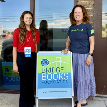 Scholastic Kid Reporter, Mika Jones, meets with Abby Daly, Founder and Executive Director of the Bridge of Books Foundation.  Scholastic Kid Reporter, Mika Jones, meets with Abby Daly, Founder and Executive Director of the Bridge of Books Foundation.