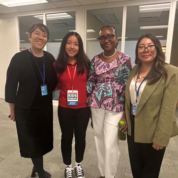 Tami Aritomi, Kid Reporter Faith Nguyen, Benedicte Mundele Kuvuna, Karen Cadondon