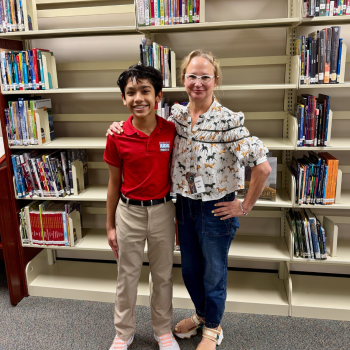 Kid Reporter Kush Kalra interviewed author Jennifer L. Holm, who discussed her book Outside at the event. Kid Reporter Kush Kalra interviewed author Jennifer L. Holm, who discussed her book Outside at the event.