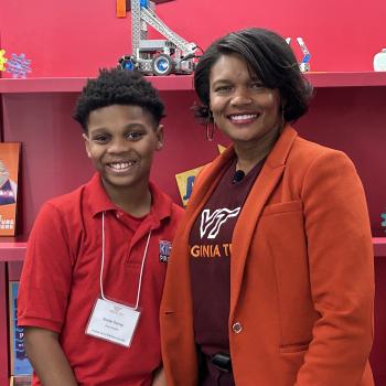 Scholastic Kid Reporter Xander Dorsey at Virginia Tech's STEM Discovery Fair