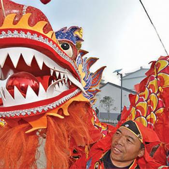 Villagers in China’s Jiangxi province perform a traditional dragon dance to celebrate the Lunar New Year.