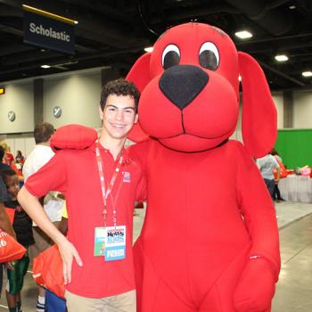 Erik with Clifford the Big Red Dog