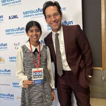 Leyla pictured with Paul Rudd at the Serious Fun Gala
