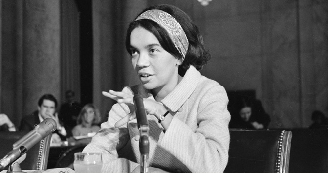 Marian Wright Edelman, attorney for the NAACP Legal Defense Fund, testifies before the Senate in 1967.